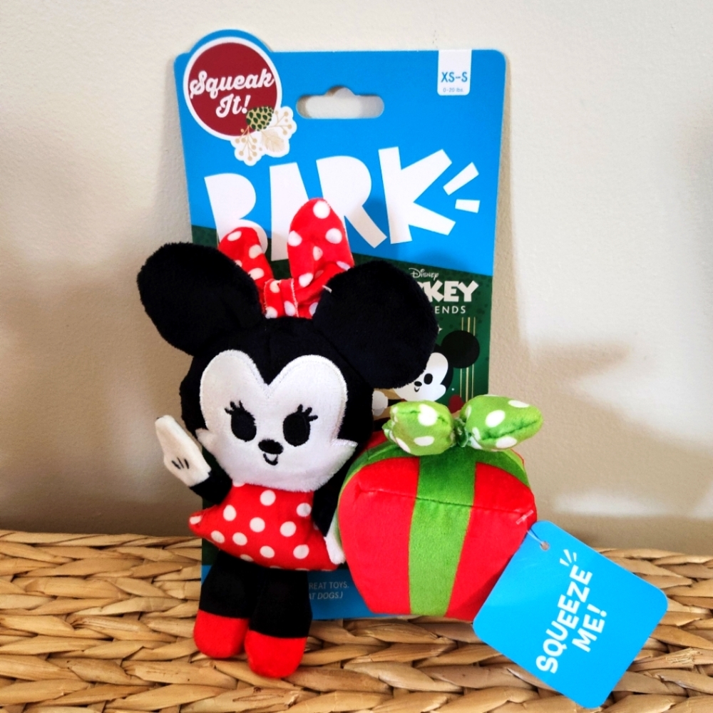 New Disney Mickey Mini Dog Squeaky Toys Holiday Set of 2